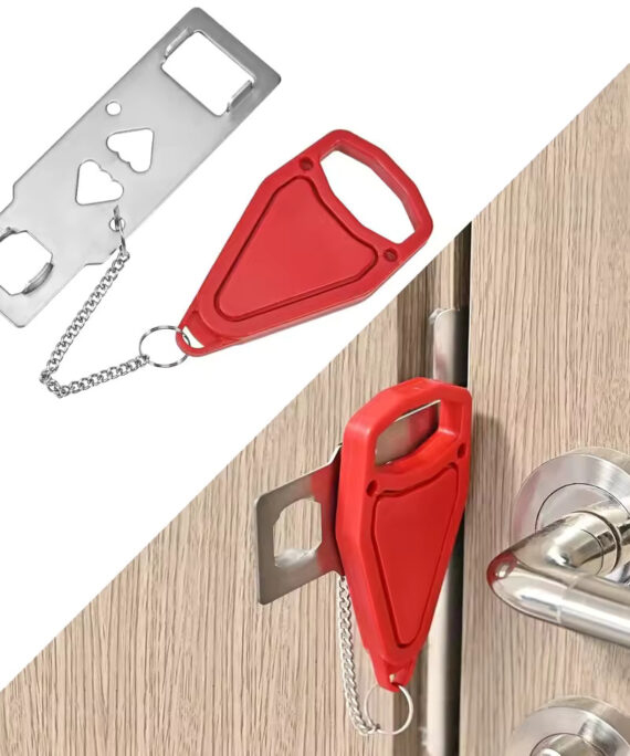 Bærbar 2-i-1-dørlås og alarm