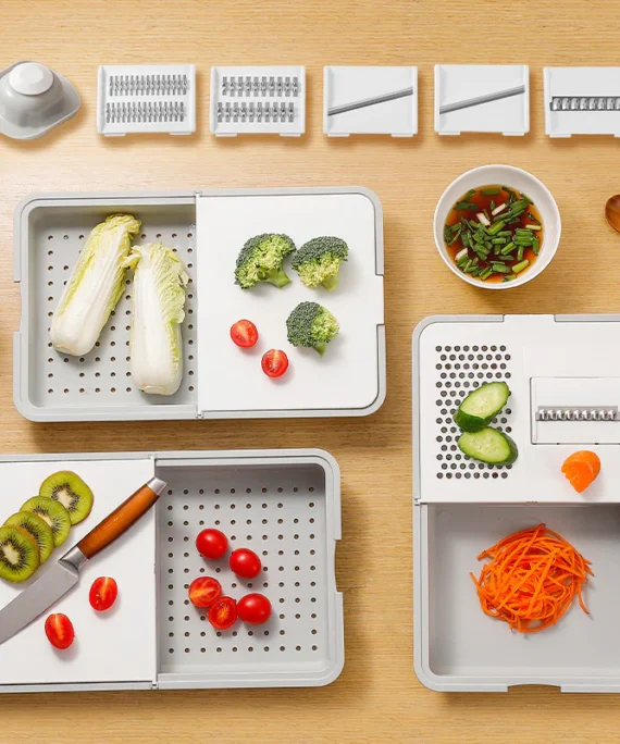 Multifunktionelt rivejern og afløbsskærebræt