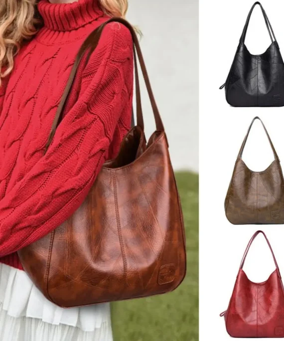 Taske i blødt læder