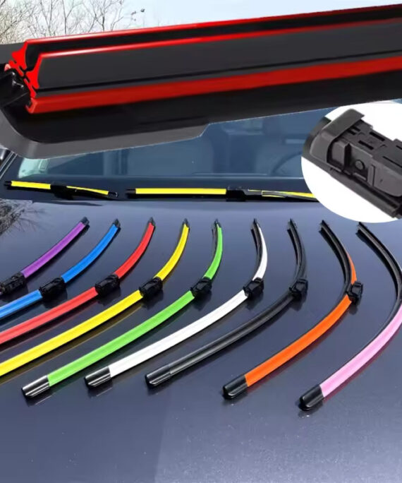 Farverige, lydløse vinduesviskere uden ben