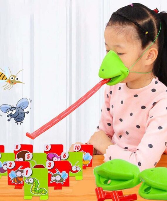 Frog tongue mask game