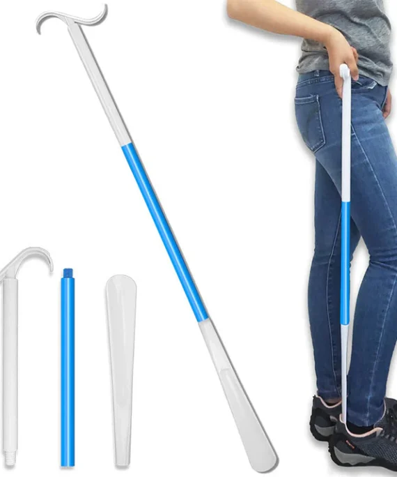 Adjustable long shoe horn