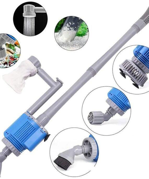 Electric aquarium water changer and filter cleaner
