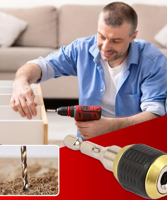 Adapter for hurtigbytte av sekskantskaft