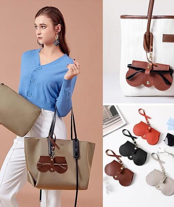 Solbrilleetui i mykt skinn (3 stk)