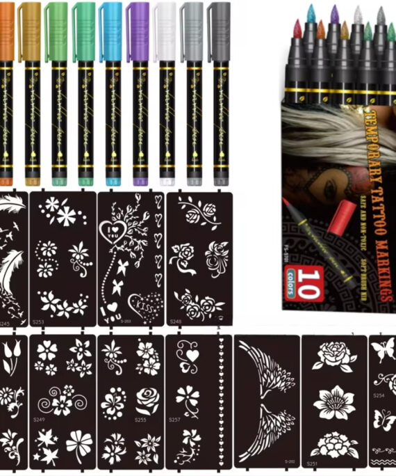 Sett med midlertidige tatoveringspenner