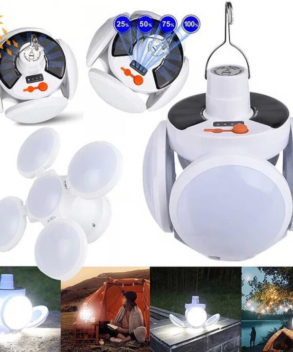 Solcelledrevet campinglykt