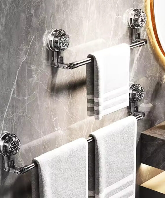 Justerbar handdukshållare med sugkopp