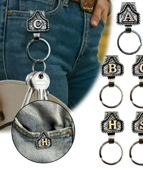 Nyckelring med vintage cowboybokstäver