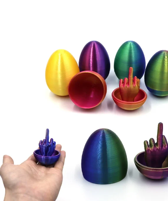 Middle finger surprise egg