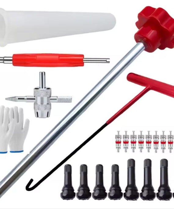 Tire valve maintenance tool set