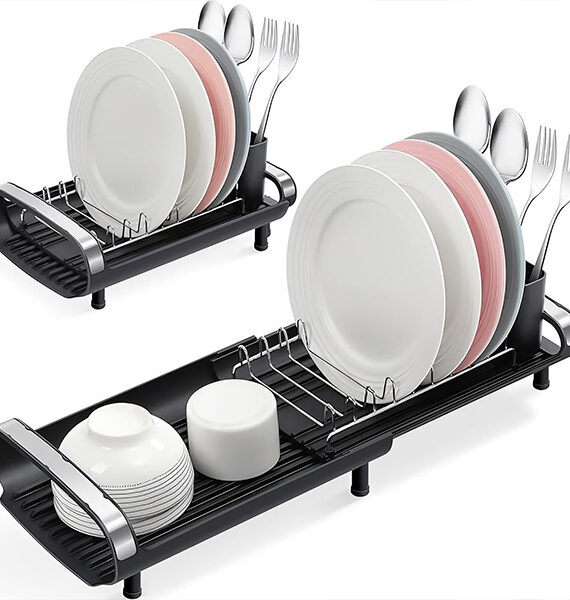 Expandable dish drying rack