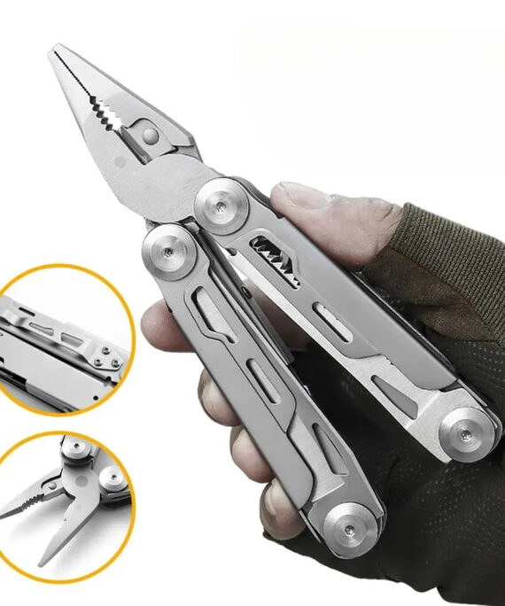 12-in-1 stainless steel foldable multitool