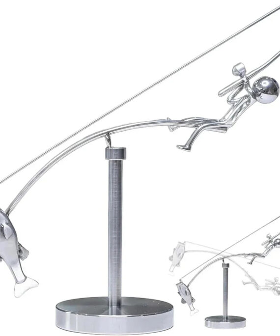 Balancing fisher sculpture