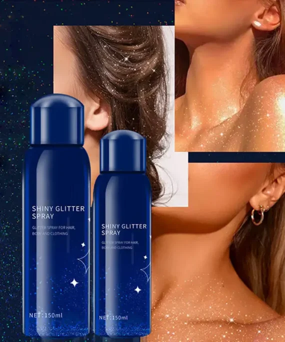 Long-lasting shimmer spray