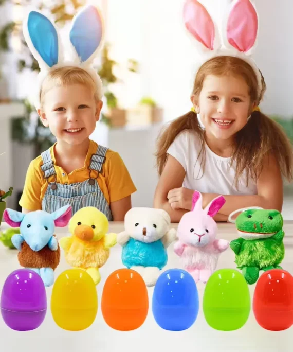 Pre-filled Easter eggs with plush animals