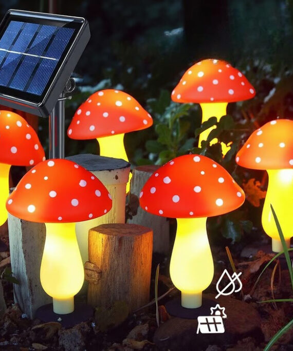 Solar mushroom garden light