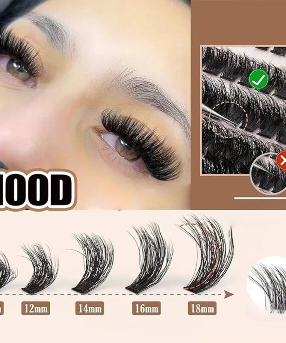 Fluffy DIY curly lash clusters