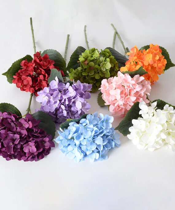 Artificial hydrangea blooms
