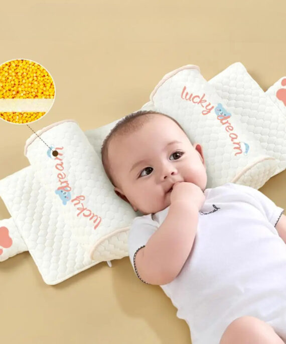 Ergonomic baby head support pillow