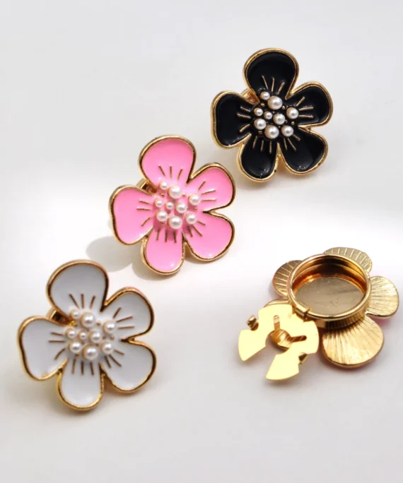 Floral button covers (10 pcs)