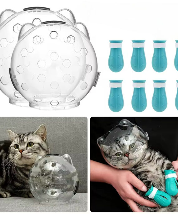 Cat muzzle and paw shoes set