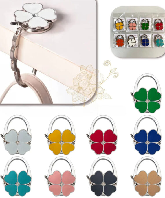 Four-leaf clover handbag hook